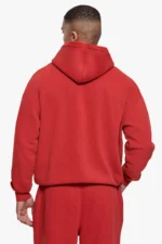 DROPSIZE Essential Hoodie Oversized Fit Olivgrün und Karmesinrot