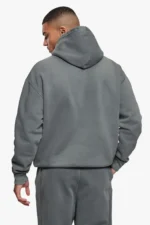 Dropsize Essential Micro-Logo Vintage Slate Oversized Hoodie