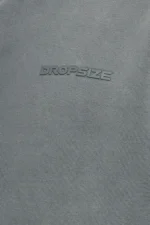 Dropsize Essential Micro-Logo Vintage Slate Oversized Hoodie