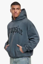 Dropsize Vintage Slate Gothic Oversized Hoodie