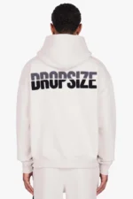 Dropsize Split Chenille-Stickerei-Hoodie – Hellgrau