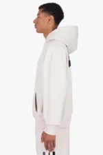 Dropsize Split Chenille-Stickerei-Hoodie – Hellgrau